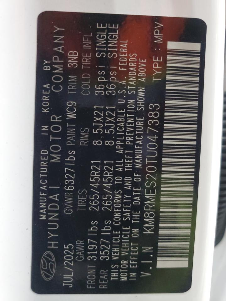 2026 Hyundai Palisade Calligraphy VIN: KM8RMES20TU047383 Lot: 92913685