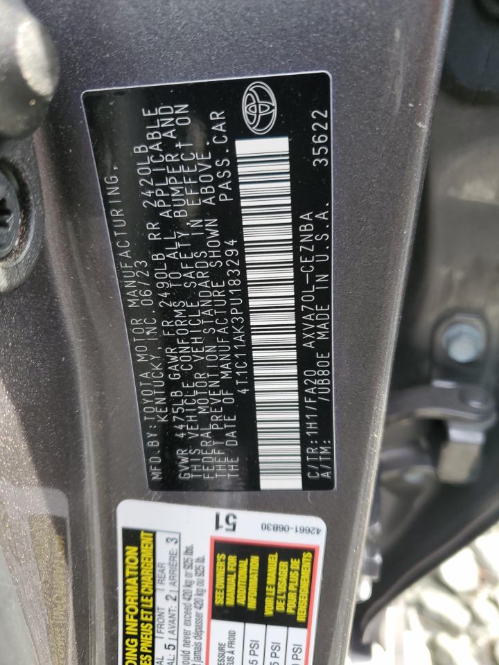 2023 Toyota Camry Le VIN: 4T1C11AK3PU183294 Lot: 93372115