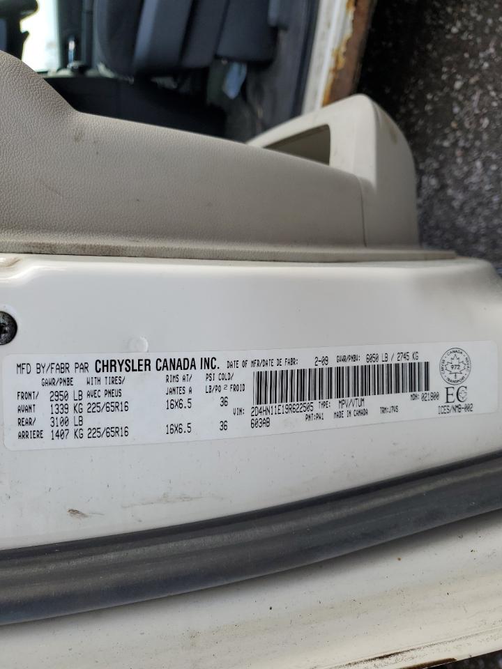 2009 Dodge Grand Caravan C/V VIN: 2D4HN11E19R622505 Lot: 89868245