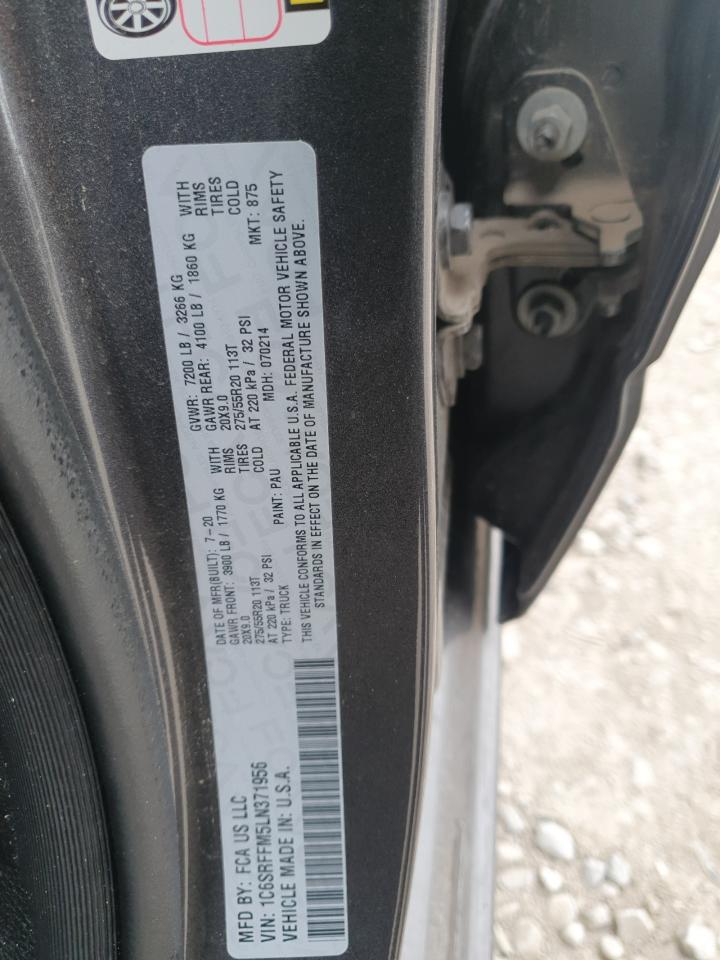 2020 Ram 1500 Big Horn/Lone Star VIN: 1C6SRFFM5LN371956 Lot: 91843565