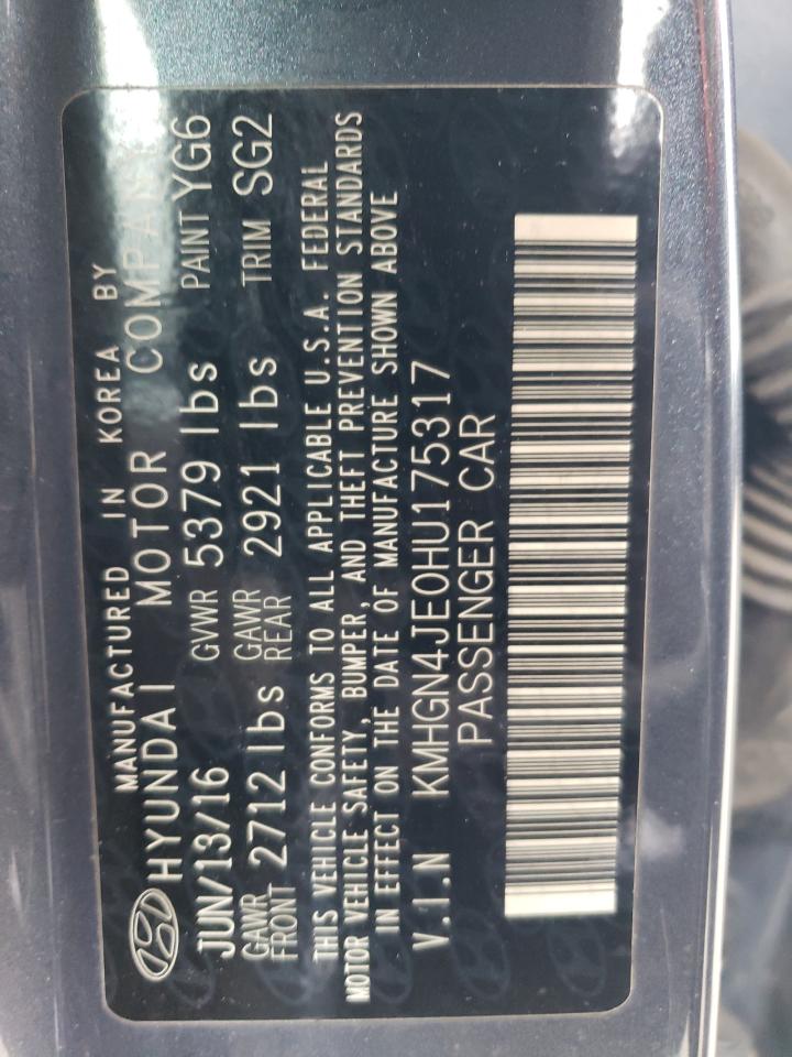 2017 Genesis G80 Base VIN: KMHGN4JE0HU175317 Lot: 93249305