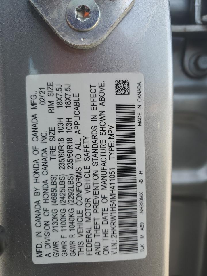 2021 Honda Cr-V Ex VIN: 2HKRW1H54MH411051 Lot: 91784885