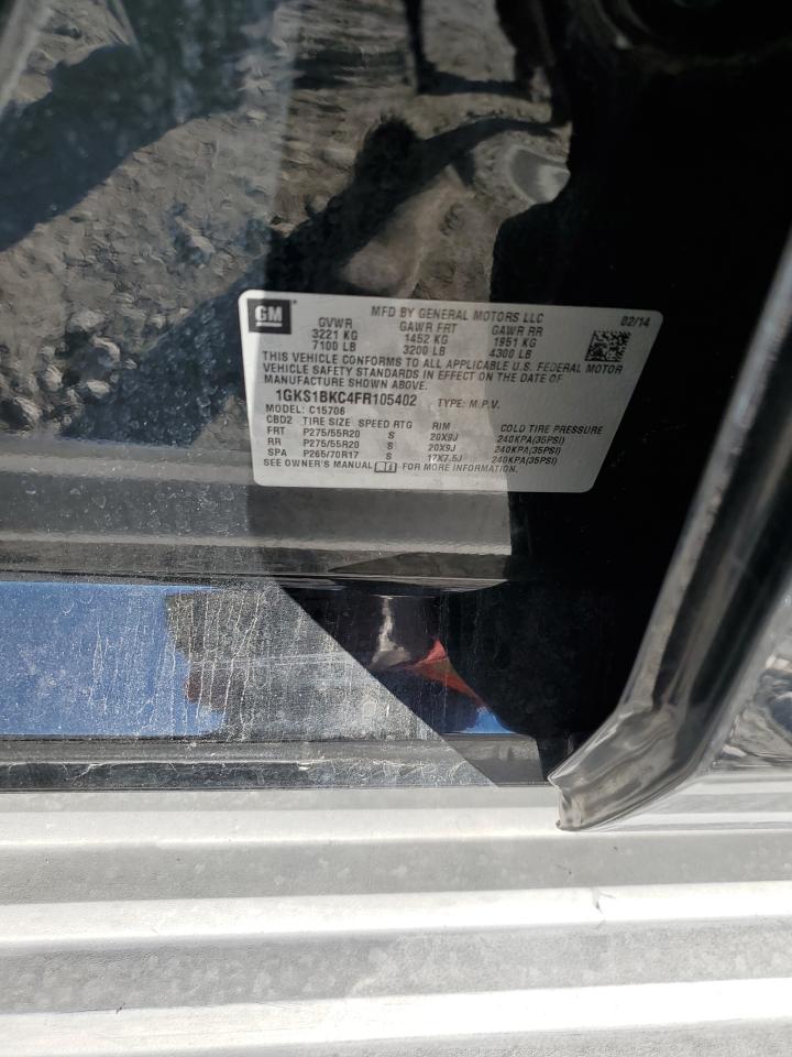 2015 GMC Yukon Slt VIN: 1GKS1BKC4FR105402 Lot: 91609795