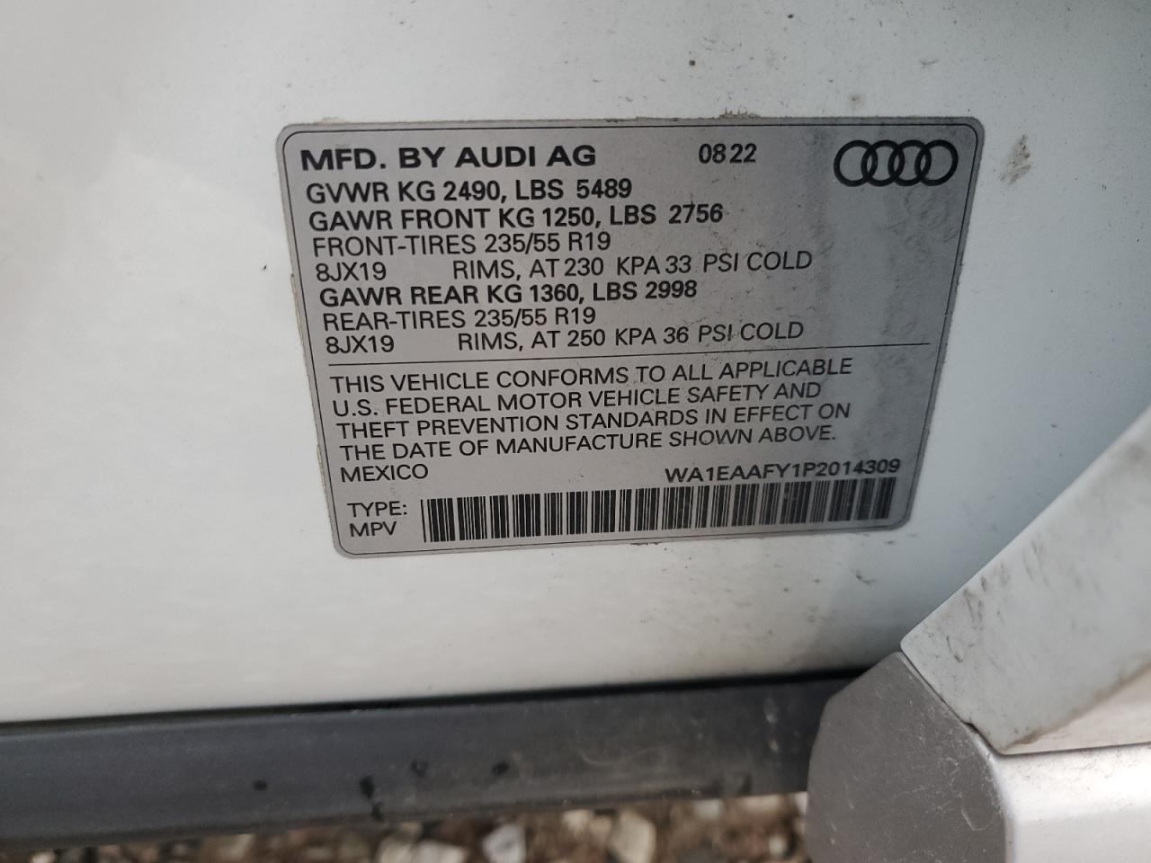 2023 Audi Q5 Premium Plus 45 VIN: WA1EAAFY1P2014309 Lot: 92417875