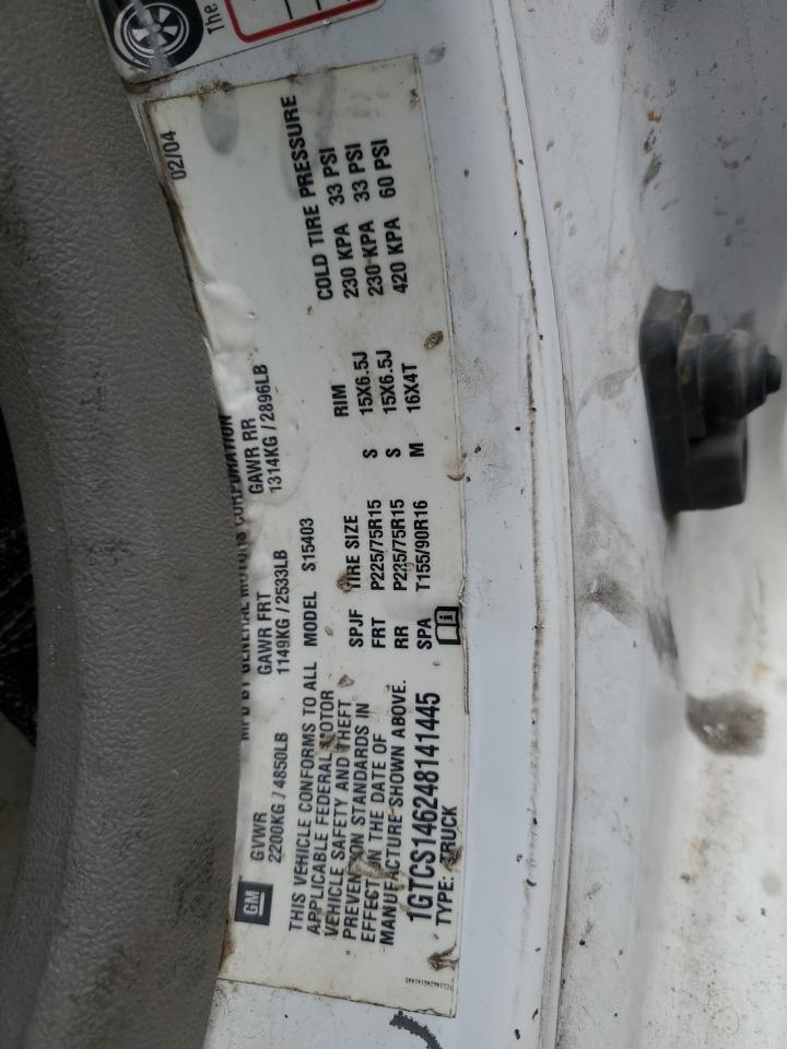 2004 GMC Canyon VIN: 1GTCS146248141445 Lot: 93197435