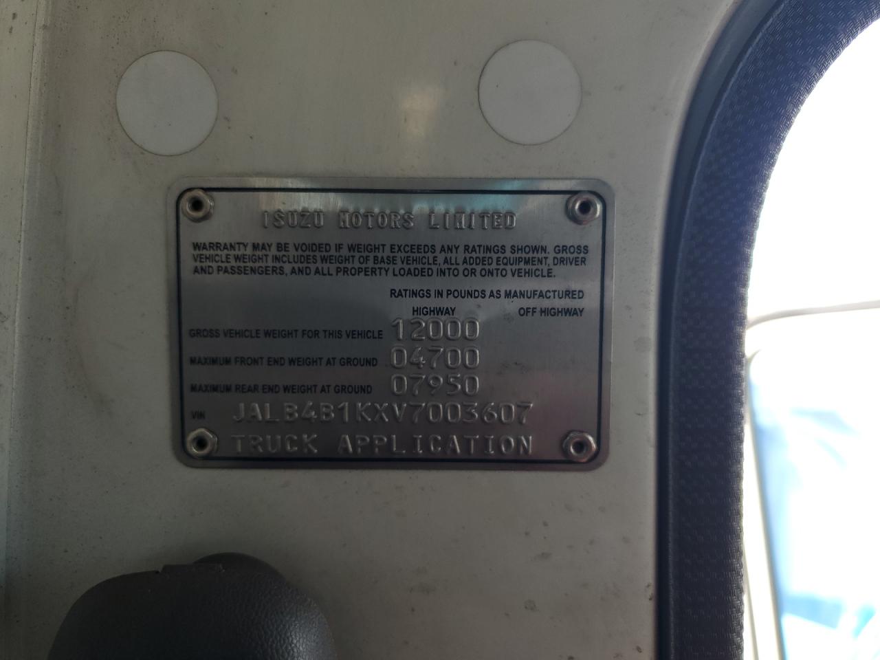 1997 Isuzu Npr VIN: JALB4B1KXV7003607 Lot: 90620035