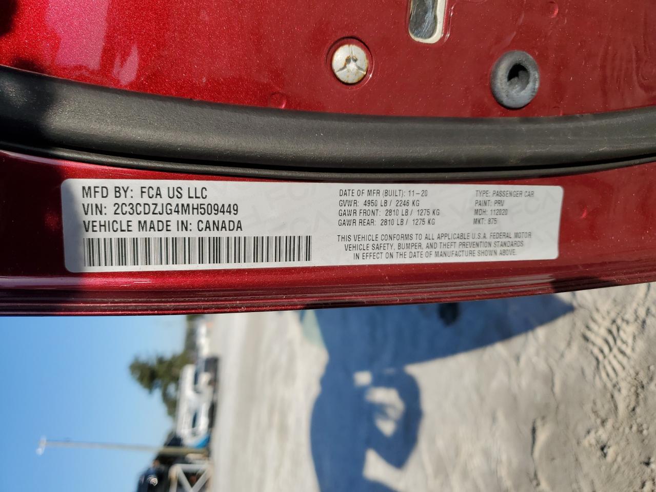 2021 Dodge Challenger Gt VIN: 2C3CDZJG4MH509449 Lot: 91863835