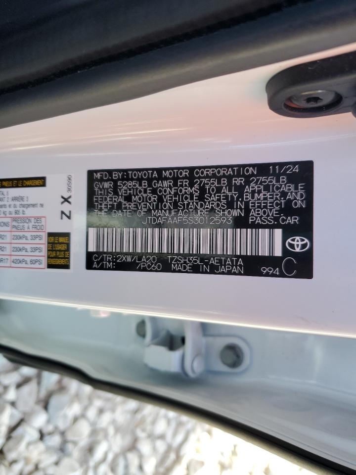 2025 Toyota Crown Platinum VIN: JTDAFAAF5S3012593 Lot: 92500435