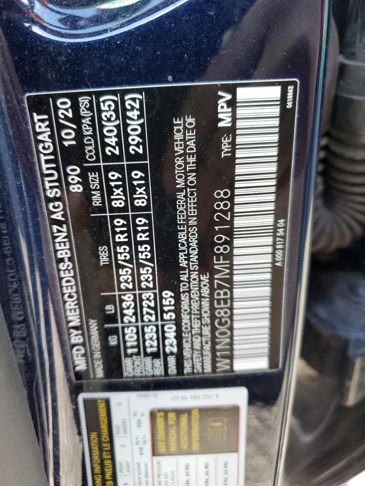 2021 Mercedes-Benz Glc 300 4Matic VIN: W1N0G8EB7MF891288 Lot: 93210475