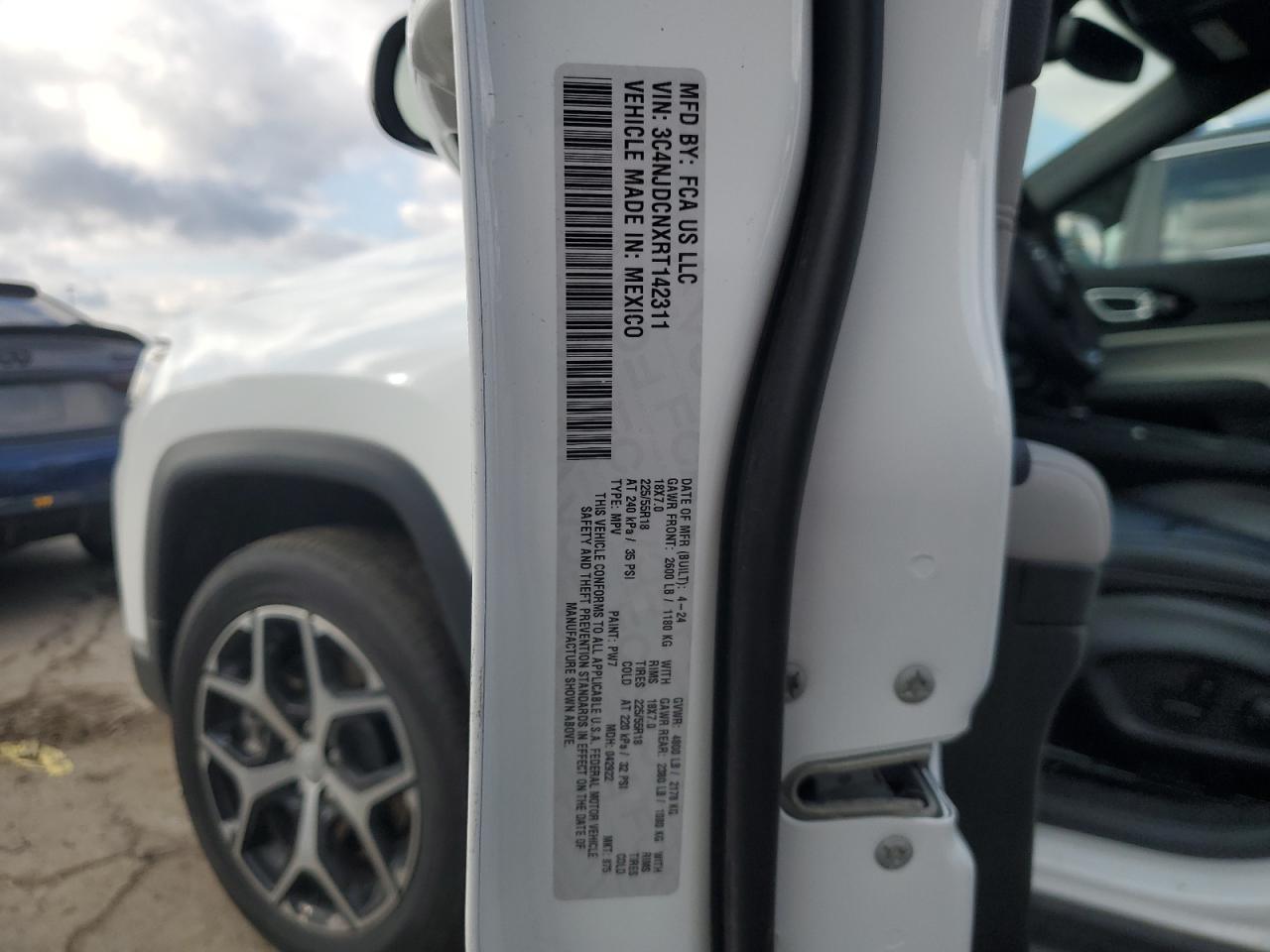 2024 Jeep Compass Limited VIN: 3C4NJDCNXRT142311 Lot: 91827435