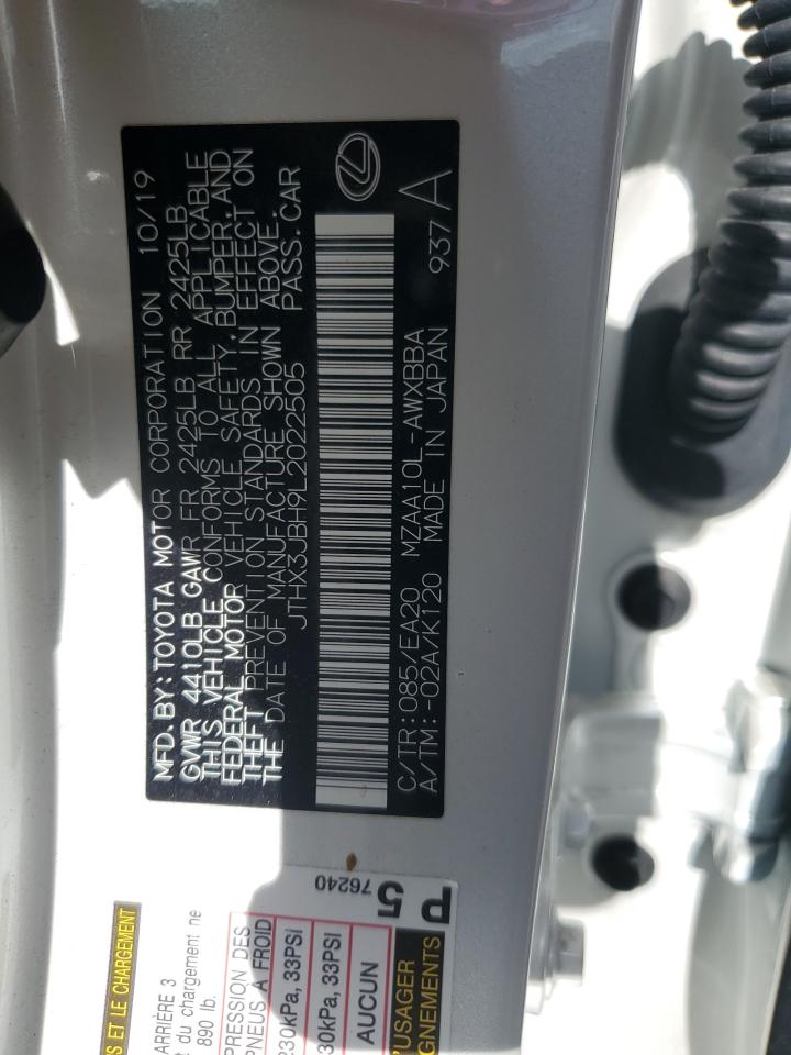 2020 Lexus Ux 200 VIN: JTHX3JBH9L2022505 Lot: 91475525