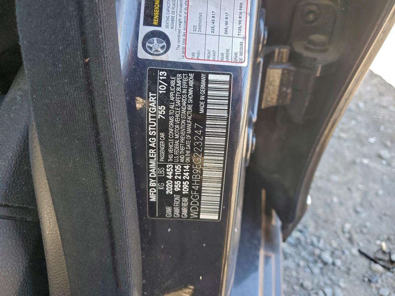 2014 Mercedes-Benz C 250 VIN: WDDGF4HB9EG223247 Lot: 94513705