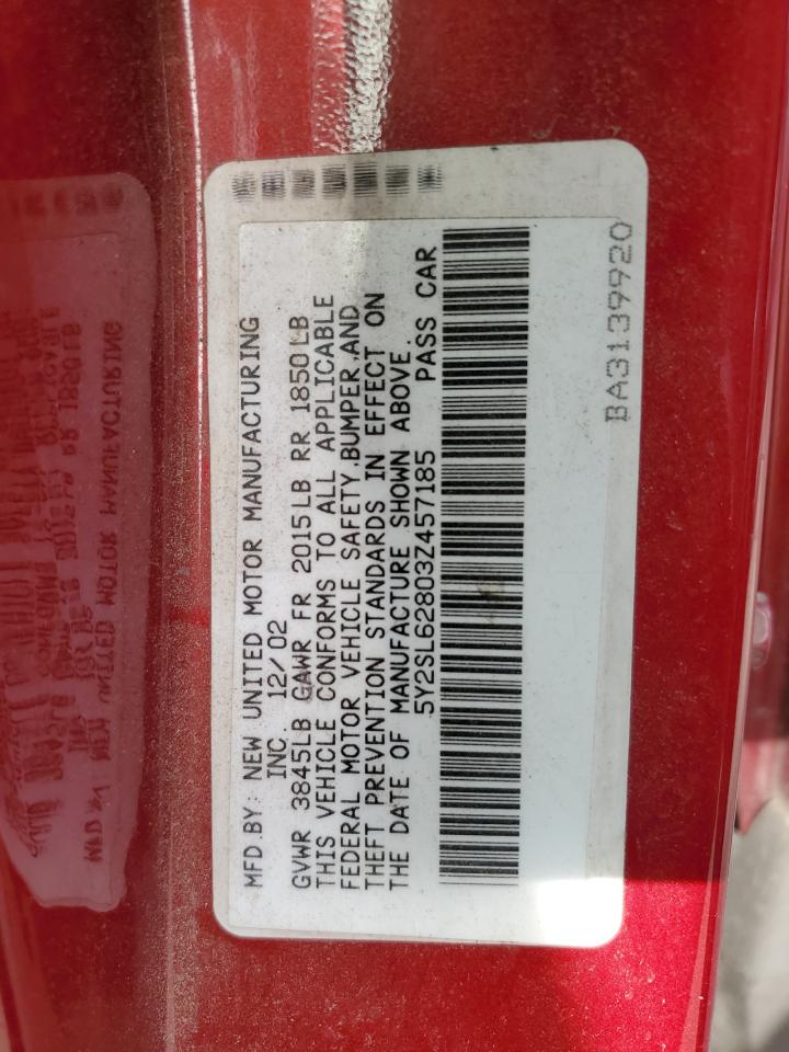 2003 Pontiac Vibe VIN: 5Y2SL62803Z457185 Lot: 89895765