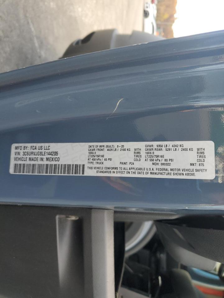 2020 Ram Promaster 3500 Delivery Van VIN: 3C6URVJG8LE144205 Lot: 90248475