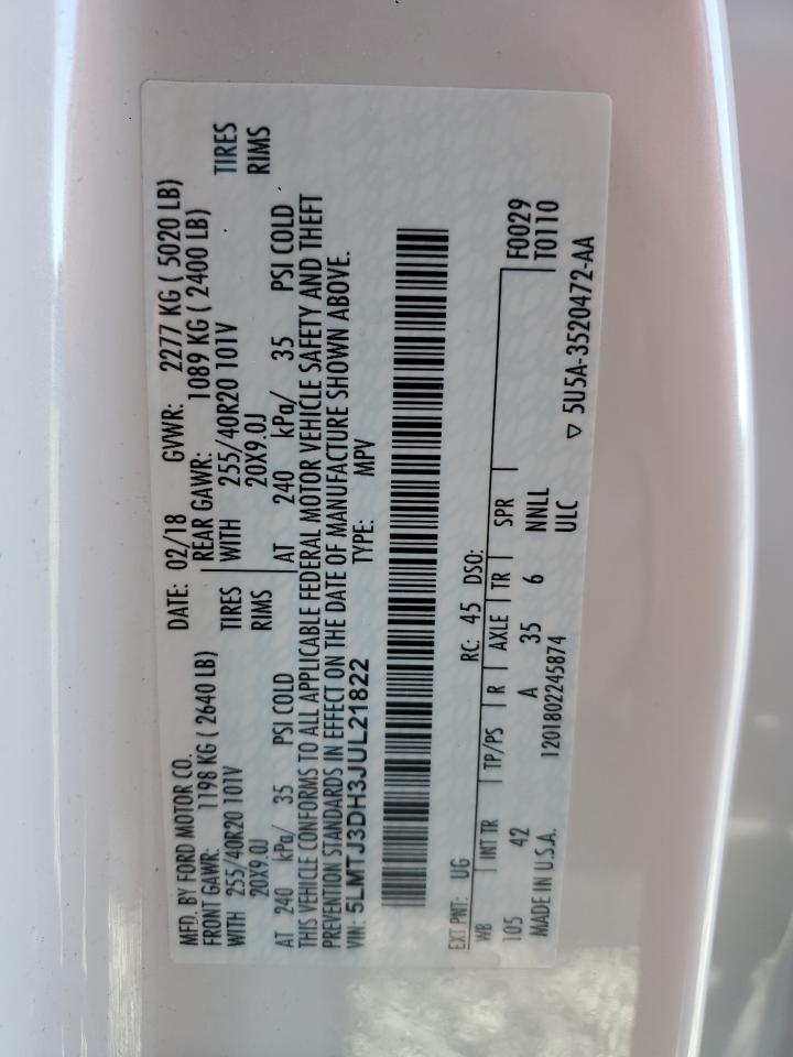 2018 Lincoln Mkc Reserve VIN: 5LMTJ3DH3JUL21822 Lot: 91108695