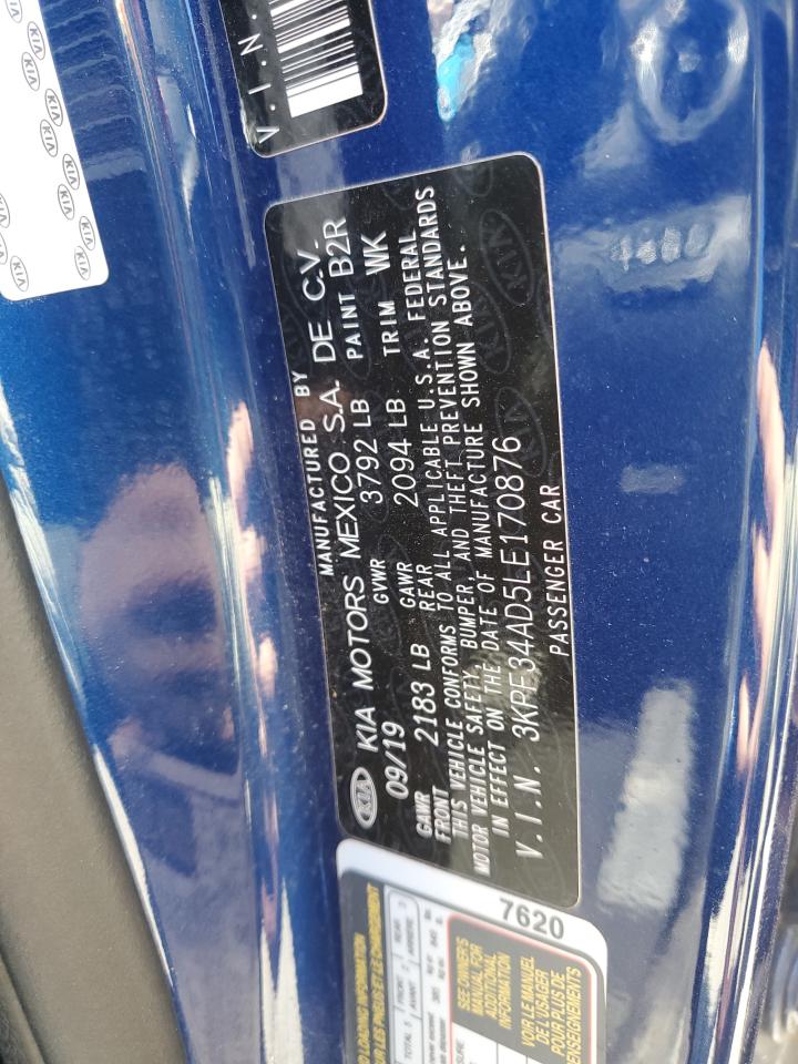 2020 Kia Forte Gt Line VIN: 3KPF34AD5LE170876 Lot: 91472675