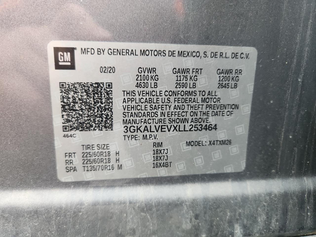 2020 GMC Terrain Slt VIN: 3GKALVEVXLL253464 Lot: 93136615