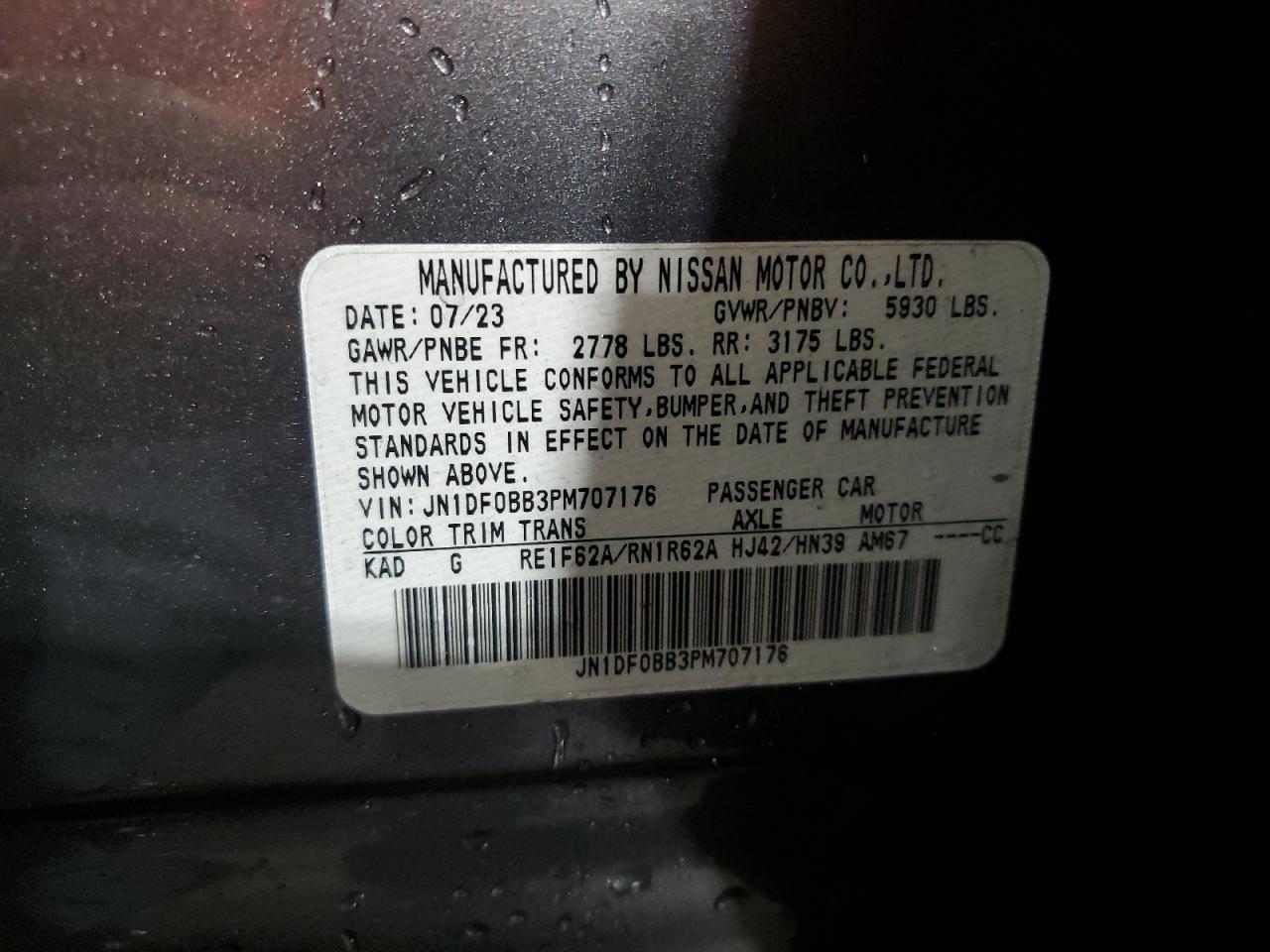 2023 Nissan Ariya Evolve+ VIN: JN1DF0BB3PM707176 Lot: 93525065