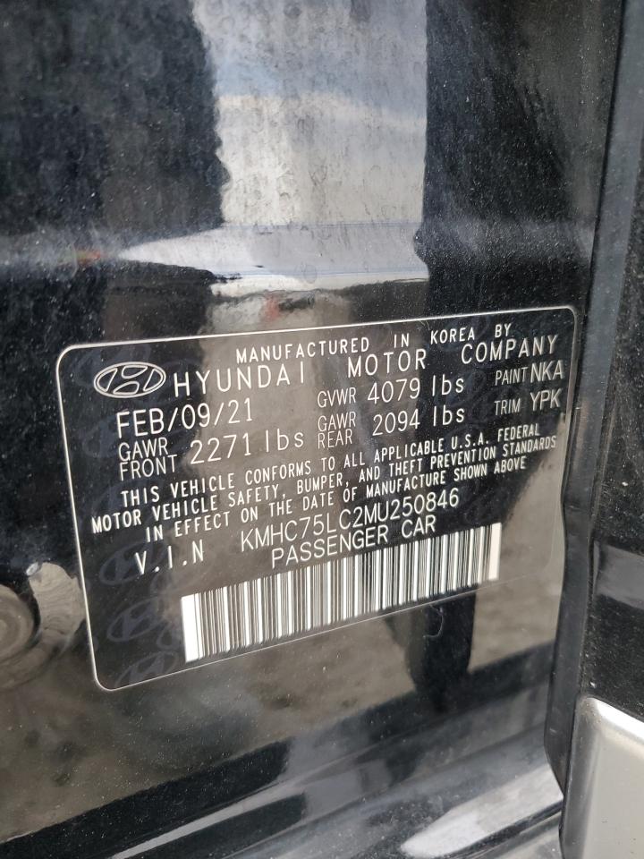 2021 Hyundai Ioniq Se VIN: KMHC75LC2MU250846 Lot: 92307825