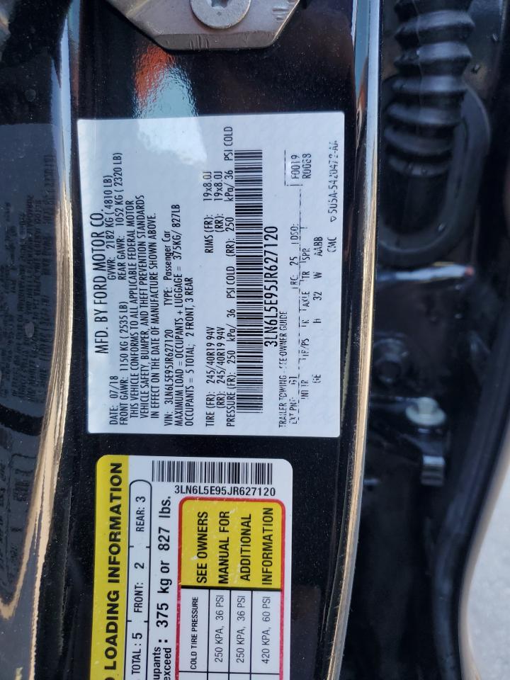 2018 Lincoln Mkz Reserve VIN: 3LN6L5E95JR627120 Lot: 91012335