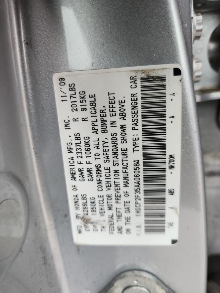 2010 Honda Accord Lx VIN: 1HGCP2F35AA060584 Lot: 93305385