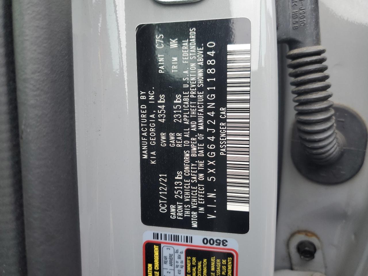 2022 Kia K5 Gt Line VIN: 5XXG64J24NG118840 Lot: 92201165