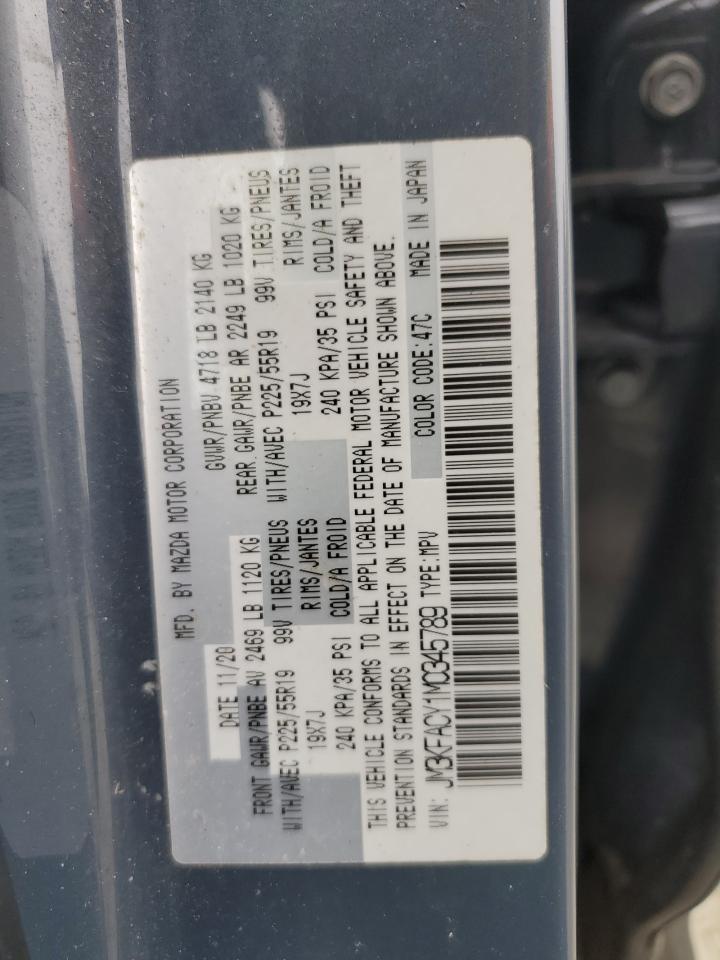 2021 Mazda Cx-5 Touring VIN: JM3KFACY1M0345789 Lot: 90309155