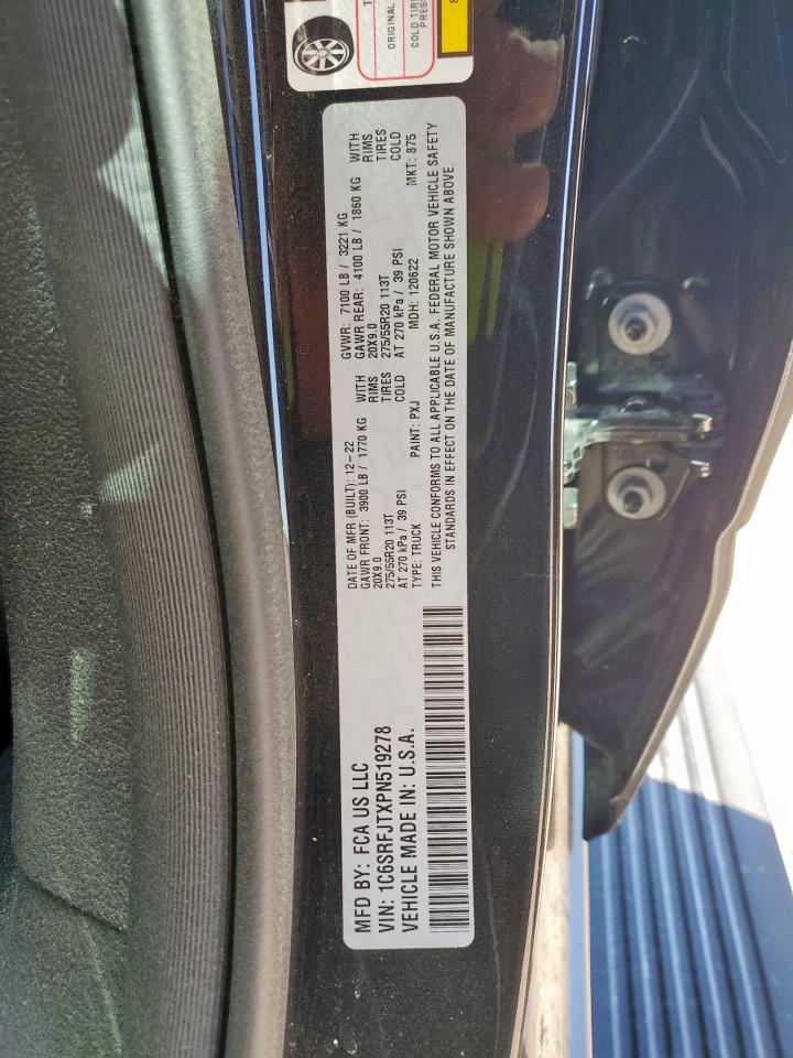 2023 Ram 1500 Laramie VIN: 1C6SRFJTXPN519278 Lot: 92108015