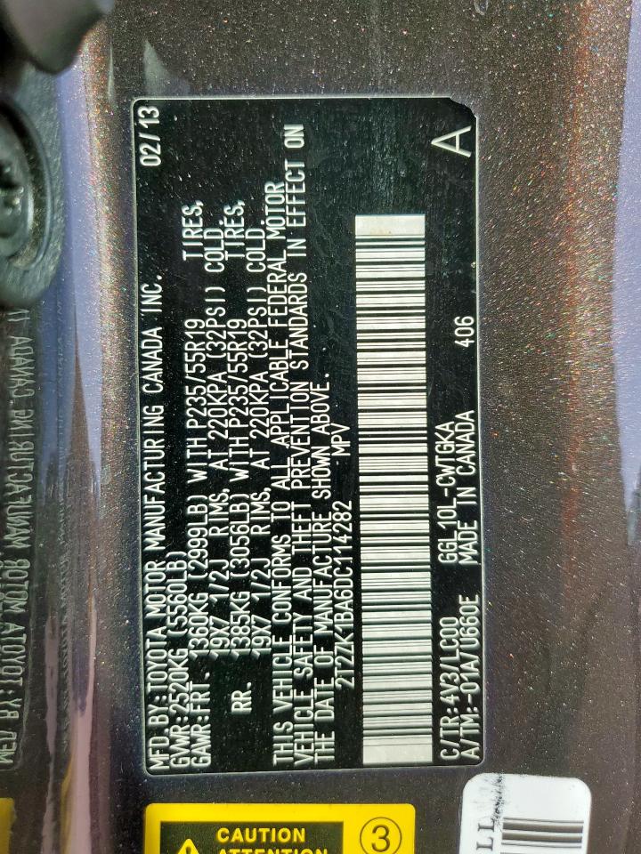 2013 Lexus Rx 350 VIN: 2T2ZK1BA6DC114282 Lot: 91345315