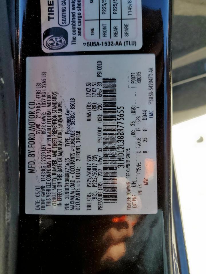 2011 Lincoln Mkz Hybrid VIN: 3LNDL2L38BR775655 Lot: 91432365