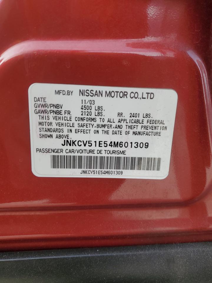 2004 Infiniti G35 VIN: JNKCV51E54M601309 Lot: 91476735