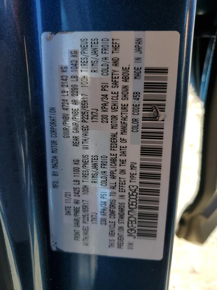 2021 Mazda Cx-5 Touring VIN: JM3KFBCM7M0500543 Lot: 91437285