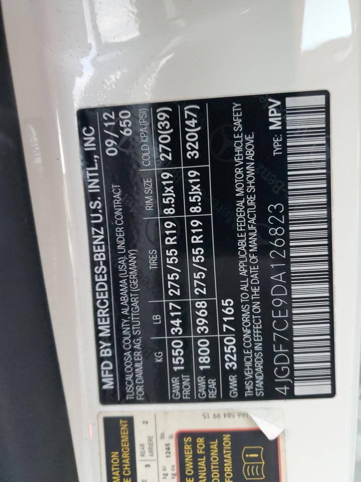 2013 Mercedes-Benz Gl 450 4Matic VIN: 4JGDF7CE9DA126823 Lot: 91586245