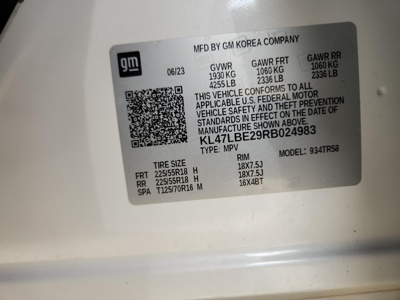 2024 Buick Envista Sport Touring VIN: KL47LBE29RB024983 Lot: 91671805