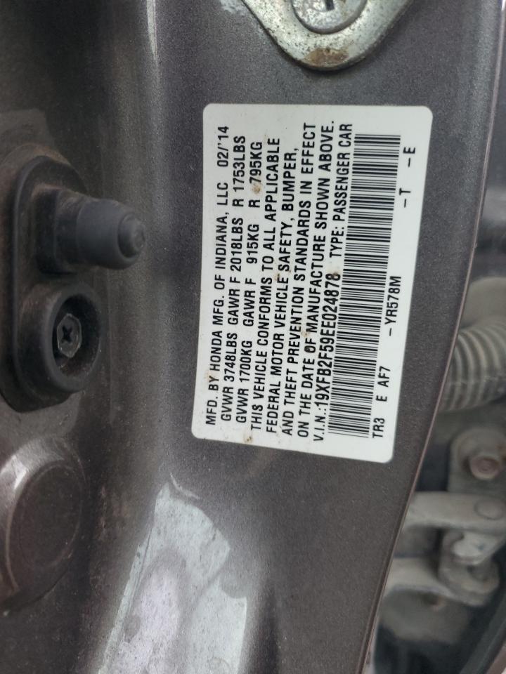 2014 Honda Civic Lx VIN: 19XFB2F59EE024878 Lot: 91492365