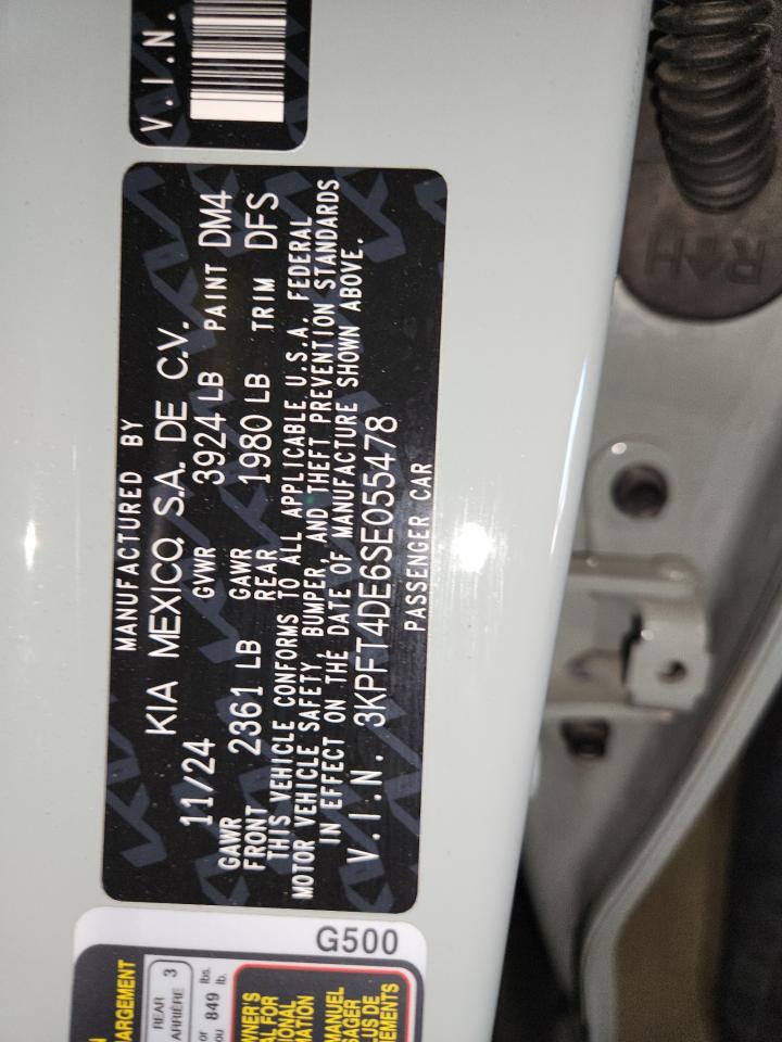 2025 Kia K4 Lx VIN: 3KPFT4DE6SE055478 Lot: 93210075