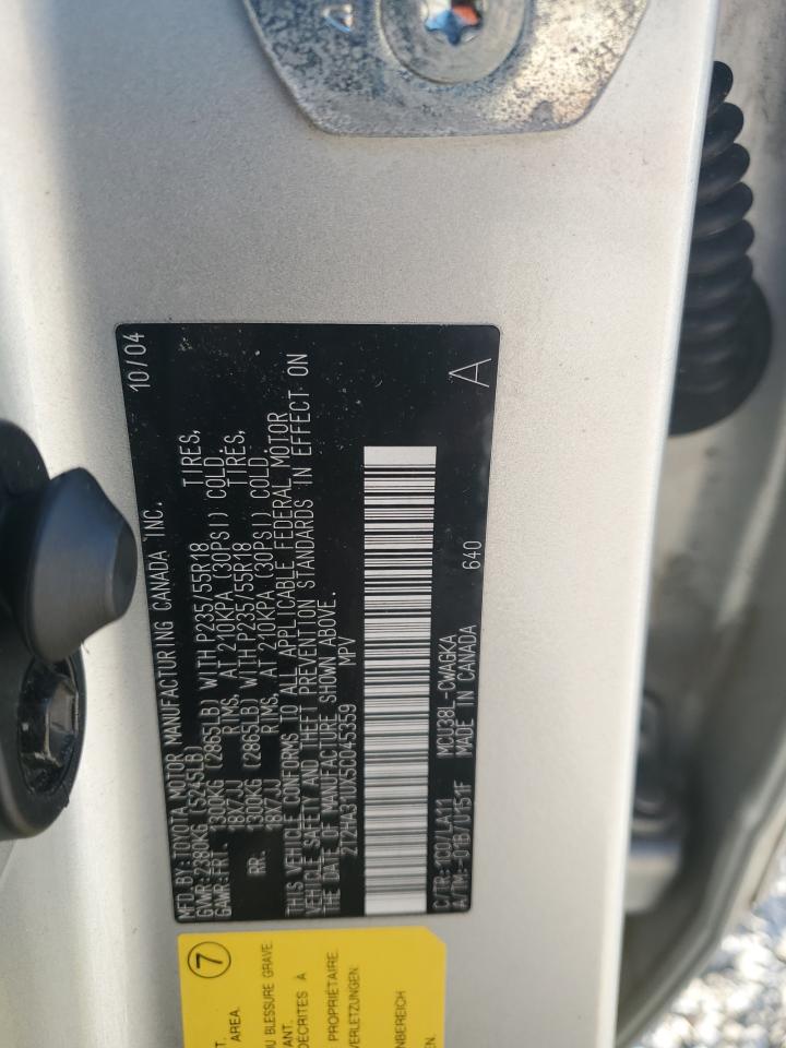 2005 Lexus Rx 330 VIN: 2T2HA31UX5C045359 Lot: 91791655