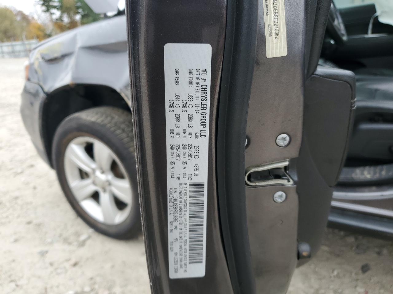 2015 Jeep Compass Latitude VIN: 1C4NJDEB8FD216362 Lot: 91096795