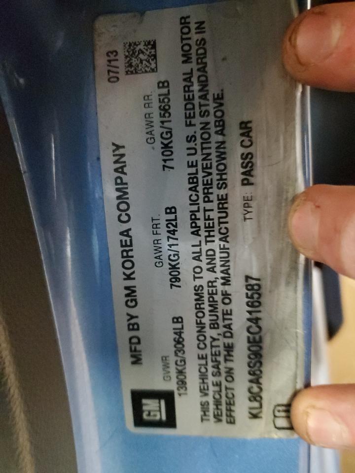 2014 Chevrolet Spark Ls VIN: KL8CA6S90EC416587 Lot: 92084505