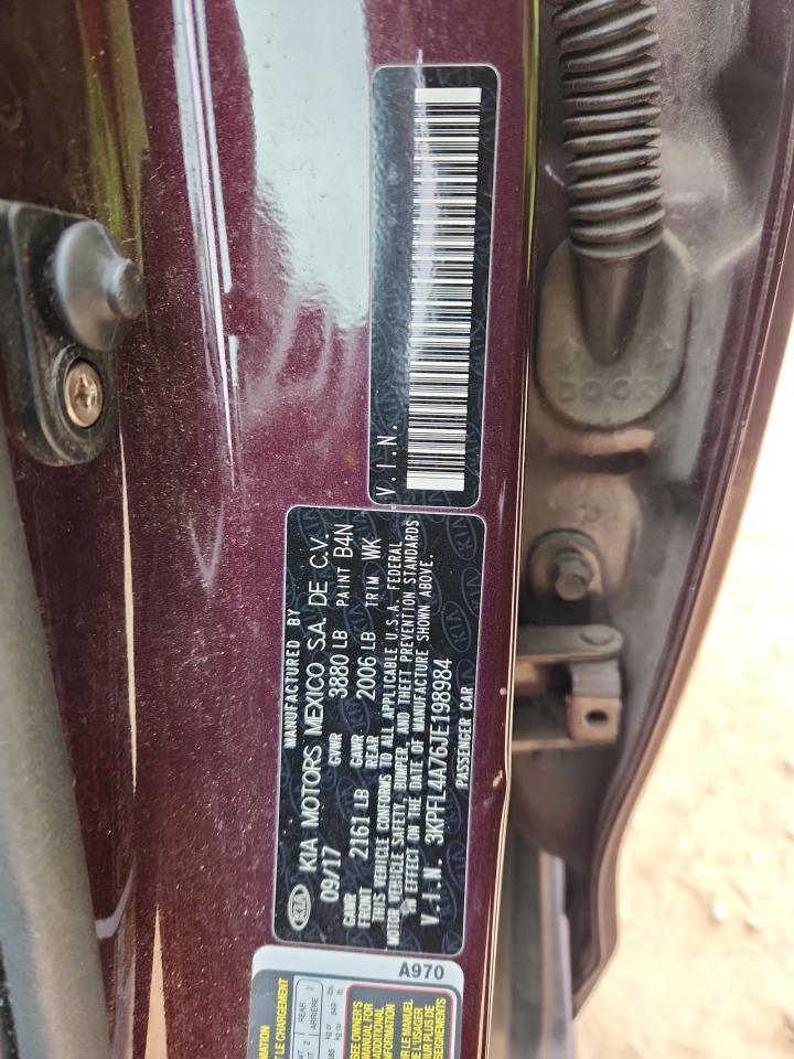 2018 Kia Forte Lx VIN: 3KPFL4A76JE198984 Lot: 92071625