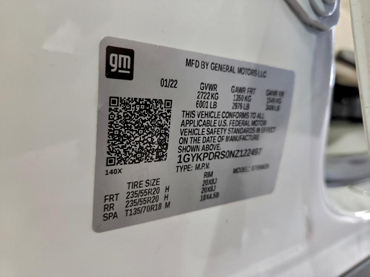 2022 Cadillac Xt6 Premium Luxury VIN: 1GYKPDRS0NZ122497 Lot: 94639475