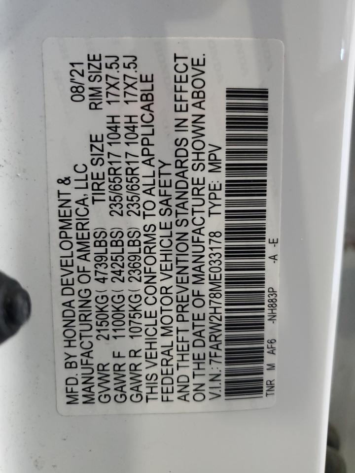 2021 Honda Cr-V Se VIN: 7FARW2H78ME033178 Lot: 93089065