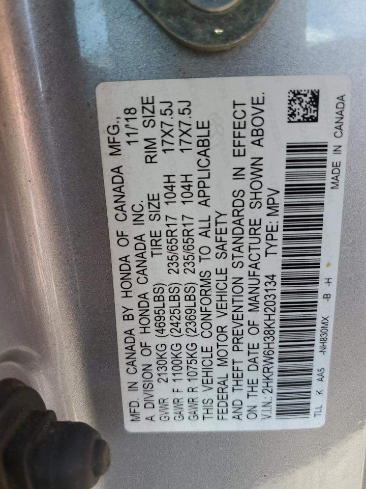 2019 Honda Cr-V Lx VIN: 2HKRW6H38KH203134 Lot: 91405725