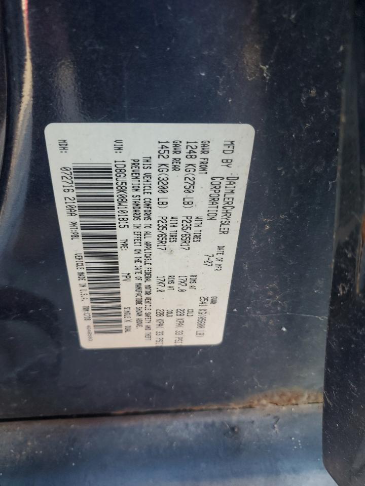 2008 Dodge Nitro Slt VIN: 1D8GU58K08W101815 Lot: 91591775