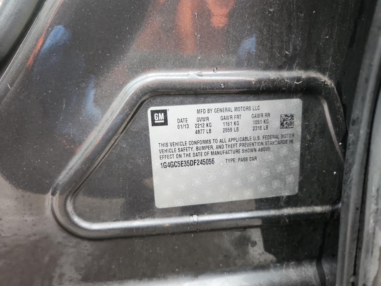 2013 Buick Lacrosse VIN: 1G4GC5E35DF245056 Lot: 93257535