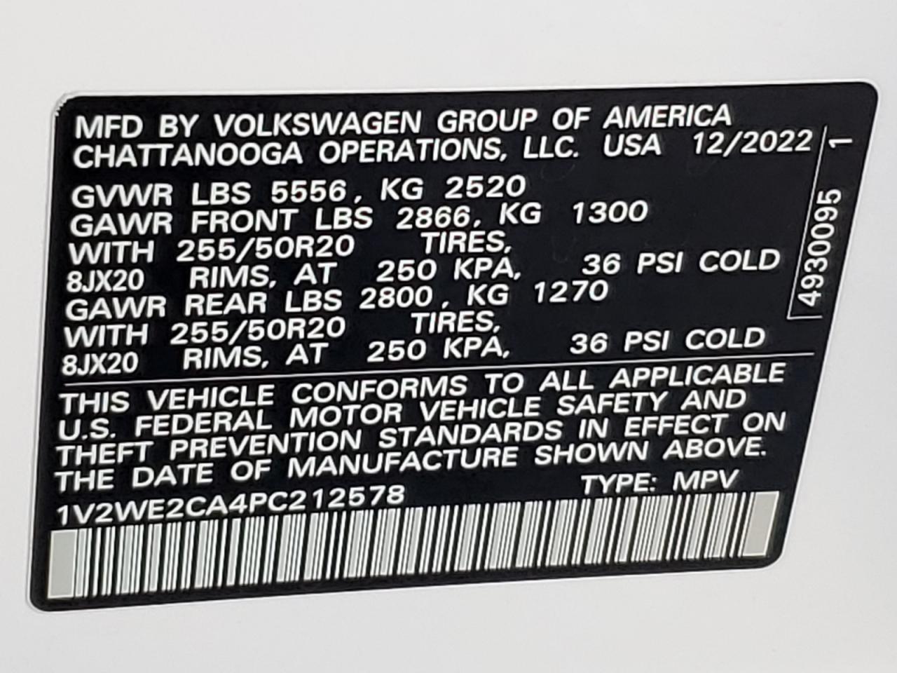 2023 Volkswagen Atlas Cross Sport Se VIN: 1V2WE2CA4PC212578 Lot: 92349215