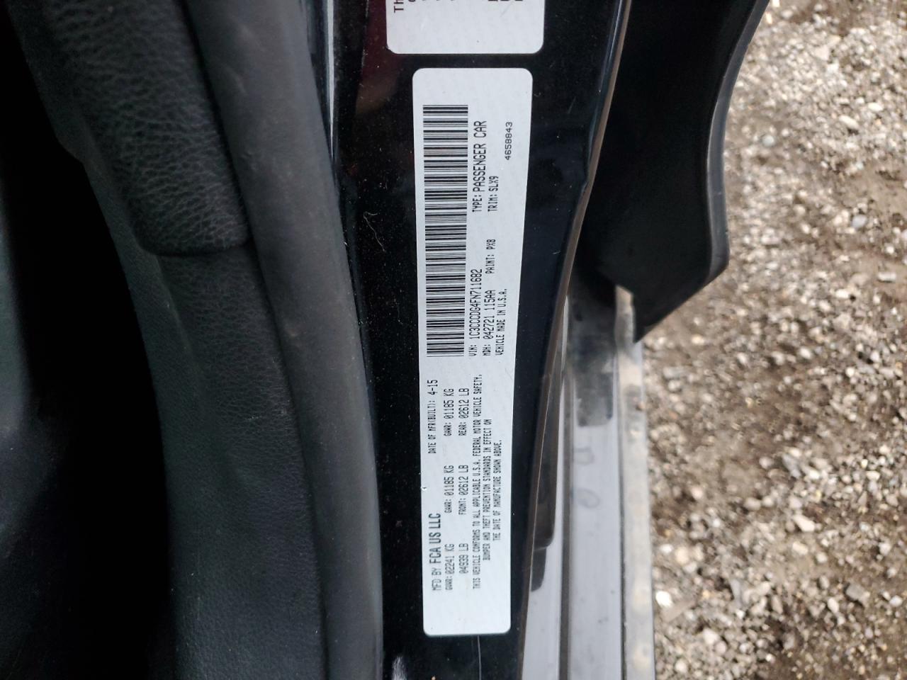 2015 Chrysler 200 S VIN: 1C3CCCDG4FN711682 Lot: 93551775