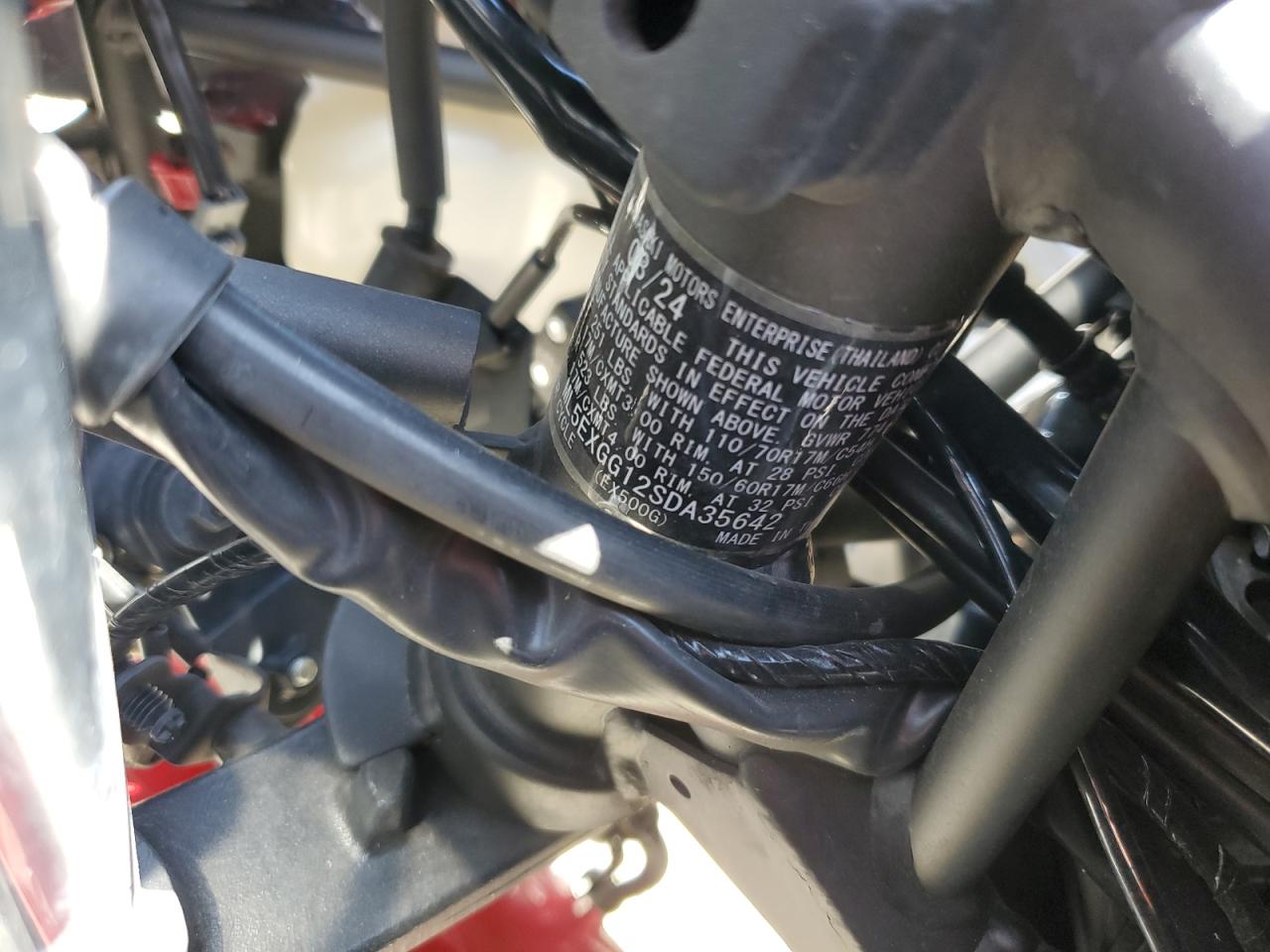 2025 Kawasaki Ex500 VIN: ML5EXGG12SDA35642 Lot: 92884295