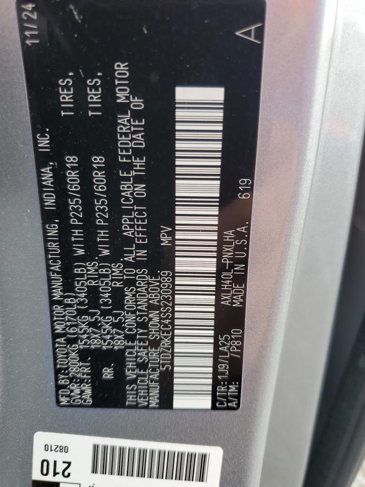 2025 Toyota Sienna Limited VIN: 5TDZRKEC4SS230989 Lot: 90905575