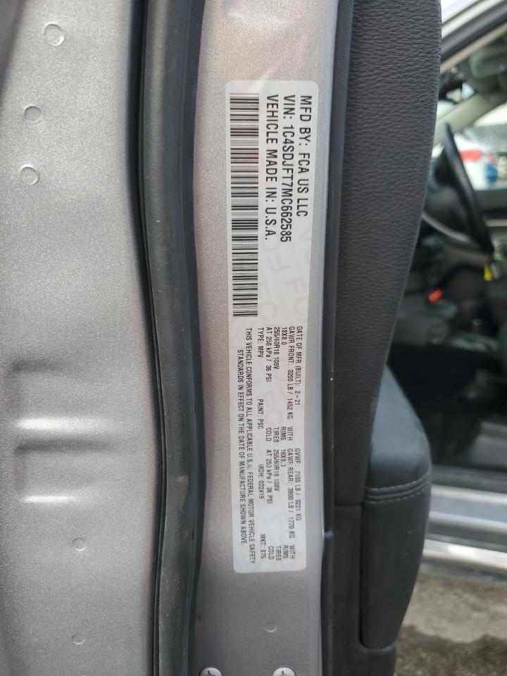 2021 Dodge Durango Pursuit VIN: 1C4SDJFT7MC662585 Lot: 92812835